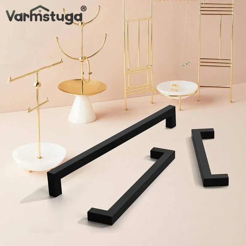 Черная мебельная ручка из алюминиевого сплава матовое серебро ручки для