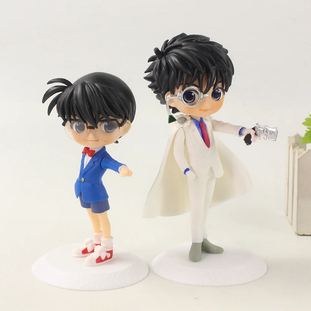 

14-17cm 2pcs/set Anime Detective Conan Konan Kaitou Decoration Statue PVC Q Version Model Figure Toys