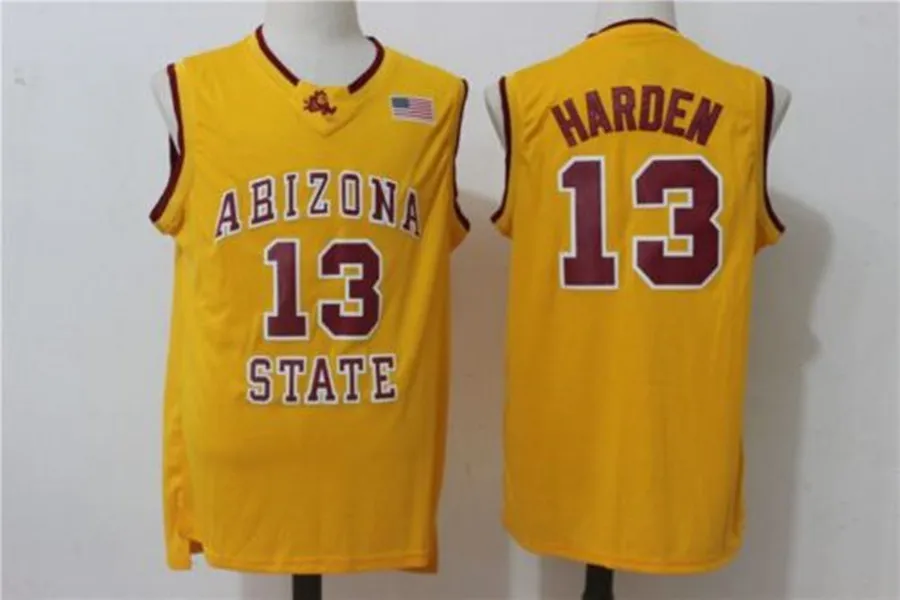 

Men's 13 James Harden Arizona State Basketball Jersey Embroidered stitching