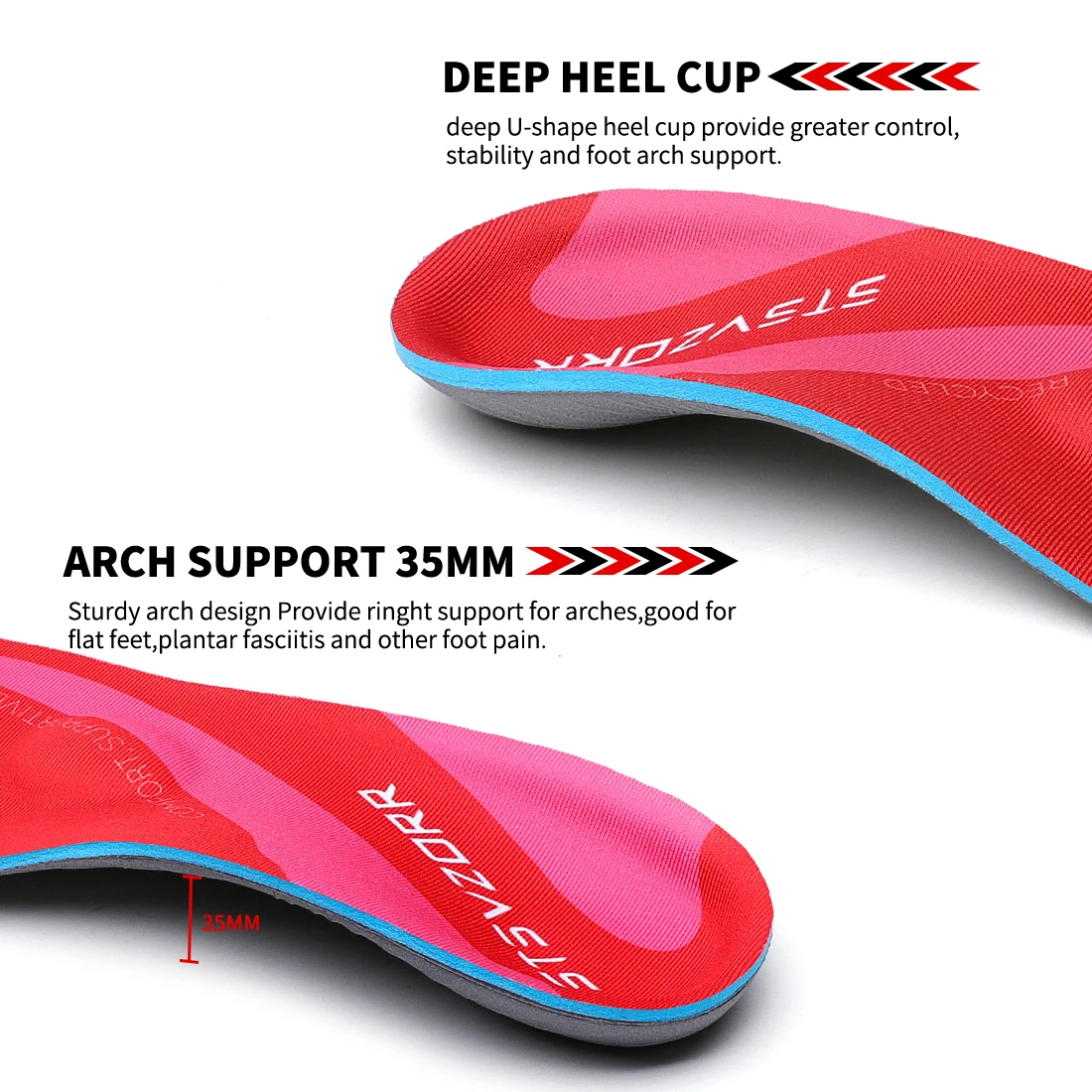 Plantar Fasciitis Flat Feet Pain Relief Orthopedic Insoles Women Sneakers Arch Support ,Men Heel Orthotics Insoles Shoe Inserts