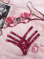 2022 hot sale cut out appliques underwire lingerie set