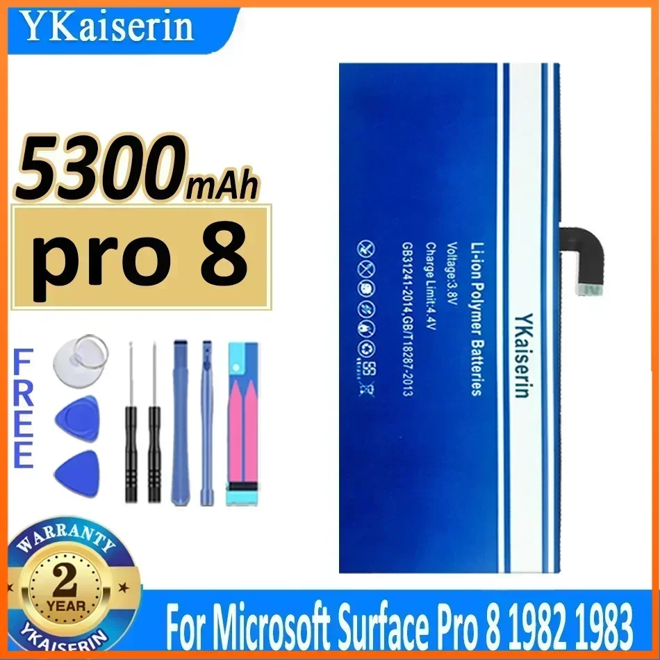 Аккумулятор YKaiserin Pro 8 емкостью 5300 мАч (96BTA016H 96BTA015H) для планшетов Microsoft Surface Pro8 1982 1983