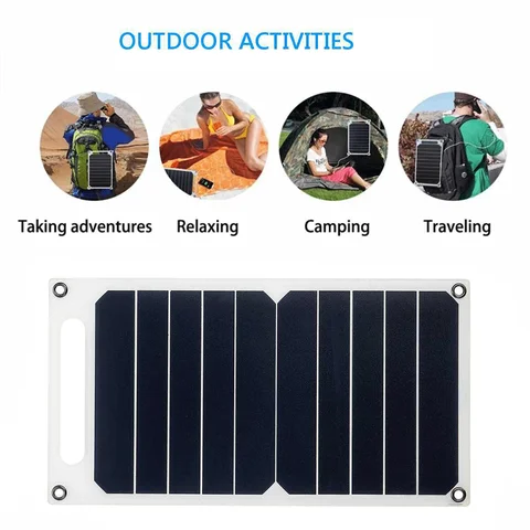 Портативная солнечная панель 10 Вт, USB, внешняя фотоэлектрическая панель, рюкзак, фотоэлектрическая панель для монитора, зарядное устройство для внешнего аккумулятора