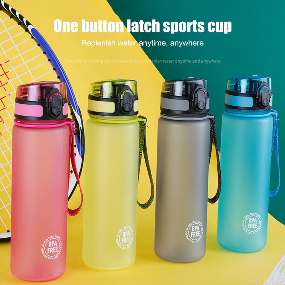 

Портативная Герметичная Бутылка Для Воды, 600 мл, Спортивная бутылка для питья, шейкер для белкового порошка с откидной крышкой для спортзала...