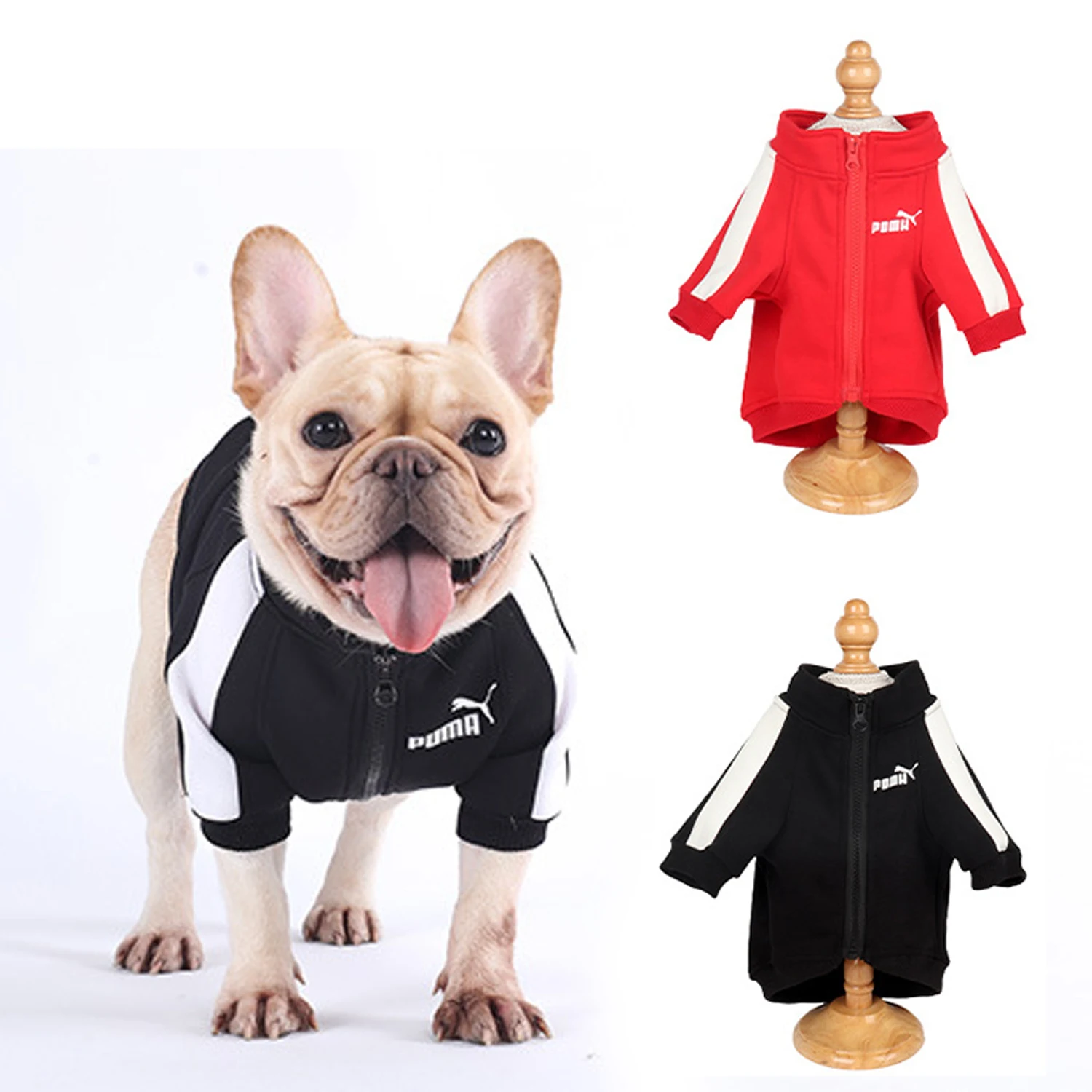 

1PC Winter Pet Dog Sweatshirt Clothes for Small Medium Dogs,Warm Fleece Zipper Dog Jacket,Chihuahua French Bulldog jacket