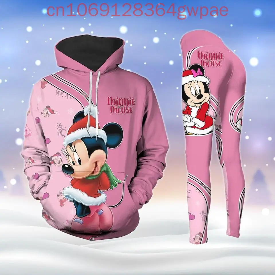 Рождественская толстовка с капюшоном и леггинсы Disney Minnie Mouse комплект для йоги