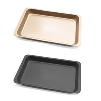 hot 2pcs non stick 11 inch rectangle cake baking pan carbon steel tray pie pizza bread cake mold bakeware tools