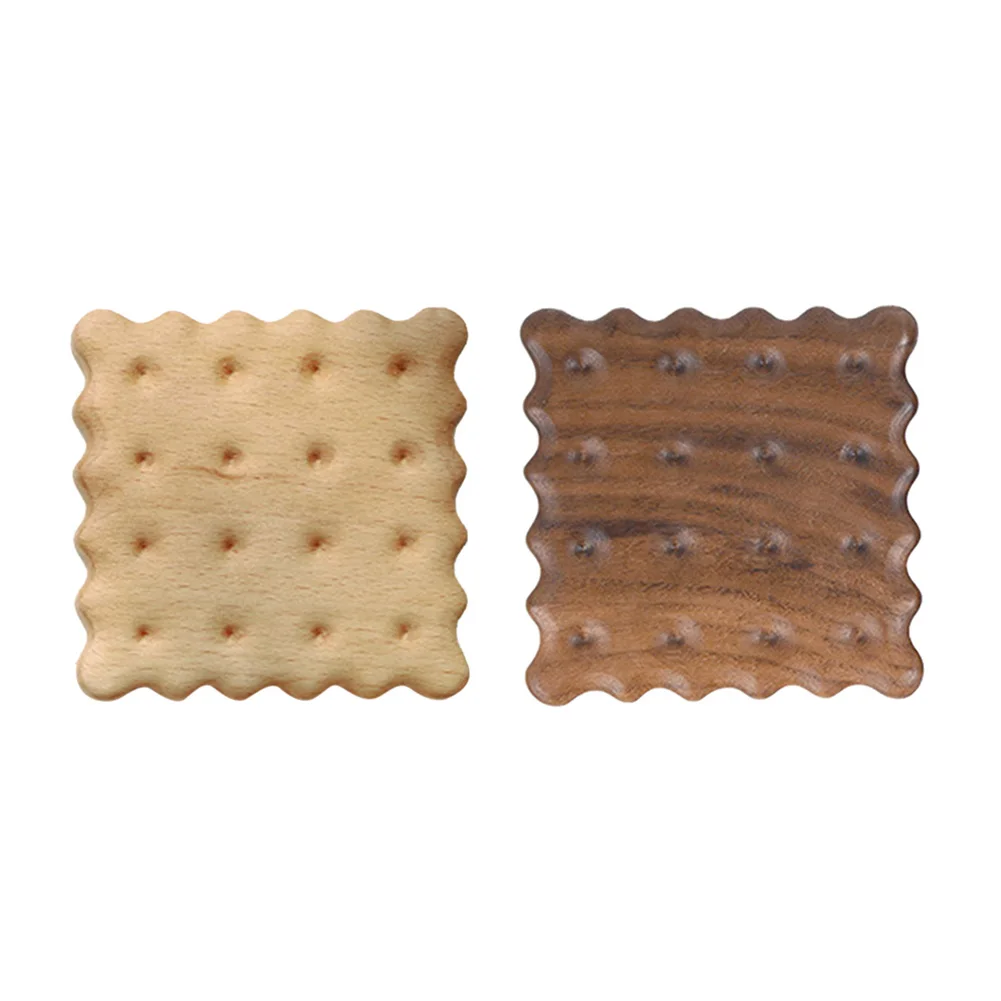 

Creative Biscuit Shape Coaster Wooden Coffee Cup Heat Creative Shape Household Dining Room Desktop Decorations