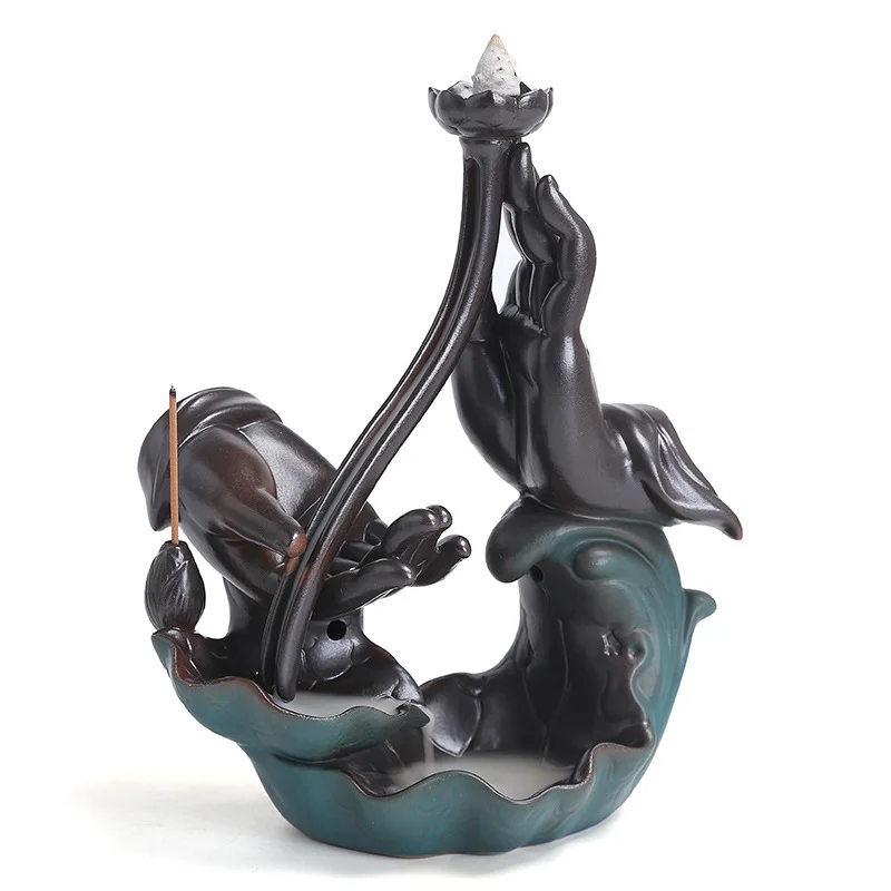 

Домашний декор дзен садовый испаритель для благовоний горелки с рефлюксом курильница для дыма водопады ароматерапия подставка-держатель