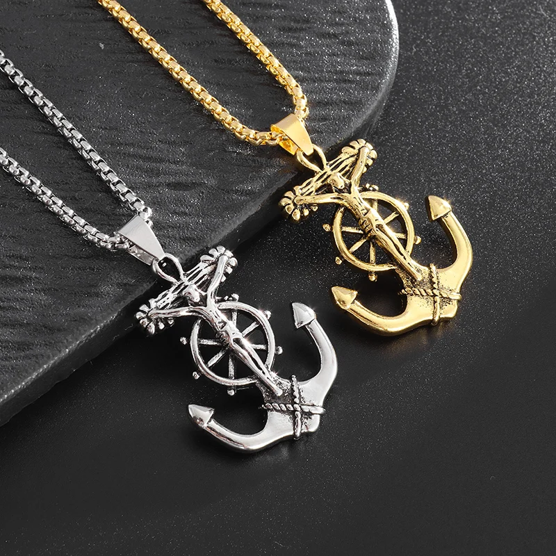 

Vintage Jesus Ship Logo Necklace Men's and Women's Fashion Jewelry