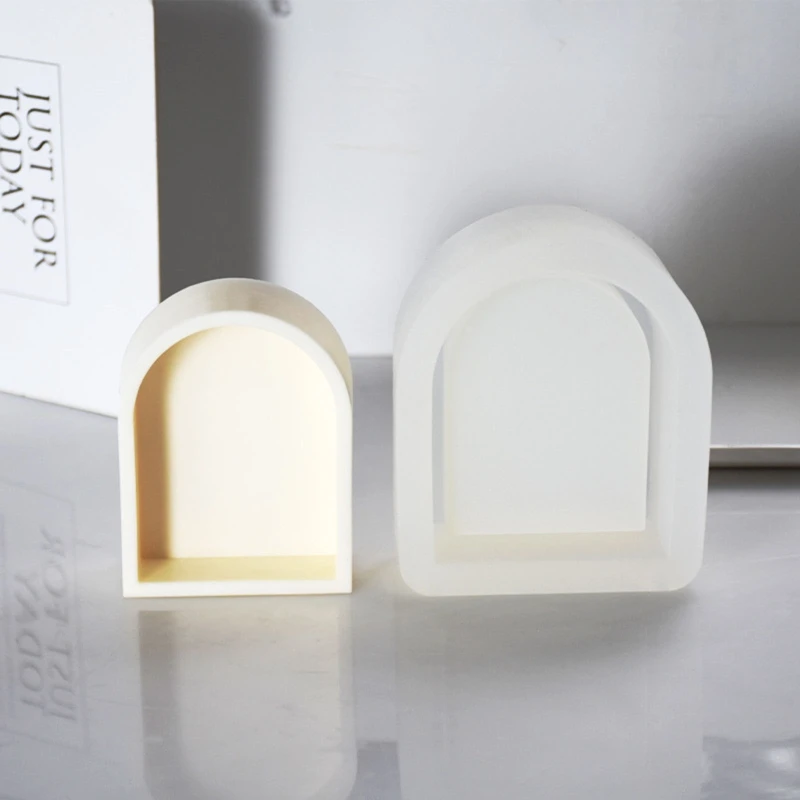 

N58F Irregular Door Frame Ornaments Making Gypsum Concrete Cement Creative Silicone Mold Diy Aroma Candle Decorations