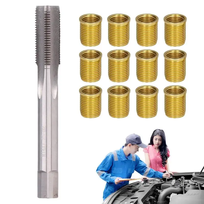 

Набор свечей зажигания Rethreader Tap Свеча зажигания M14x1.25 вставки и M16x1.25 Tap Kit 13 шт. M14x1.25 Свеча зажигания Ремонт