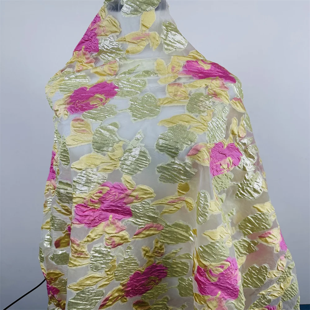 

Nigerian Tulle Brocade Lace Fabric 2022 African Gilding Jacquard Fabric For Wedding Party Dress