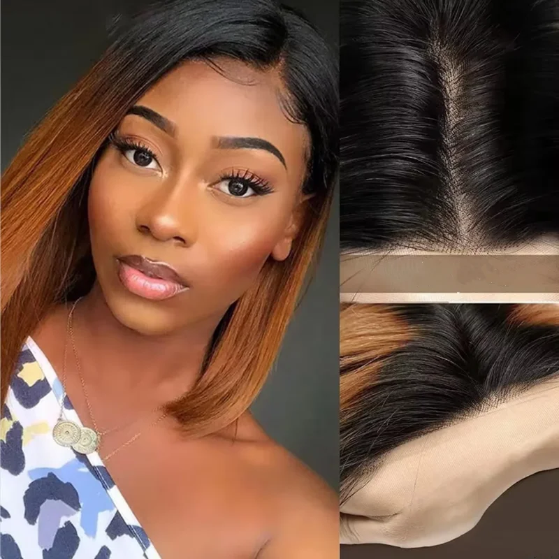 Парик из натуральных волос прямой боб кружевной парик Remy класс 4*4*1 текстура для