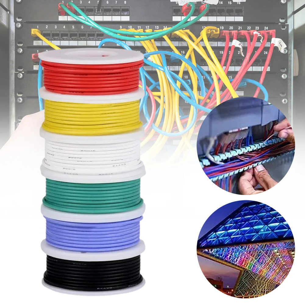 

6 Colors Ultra Flexible Tin-plated Silicone Cable Set AC 600V DC 3KV Switching Wires 18AWG 20AWG 22AWG 24AWG 26AWG Battery Parts