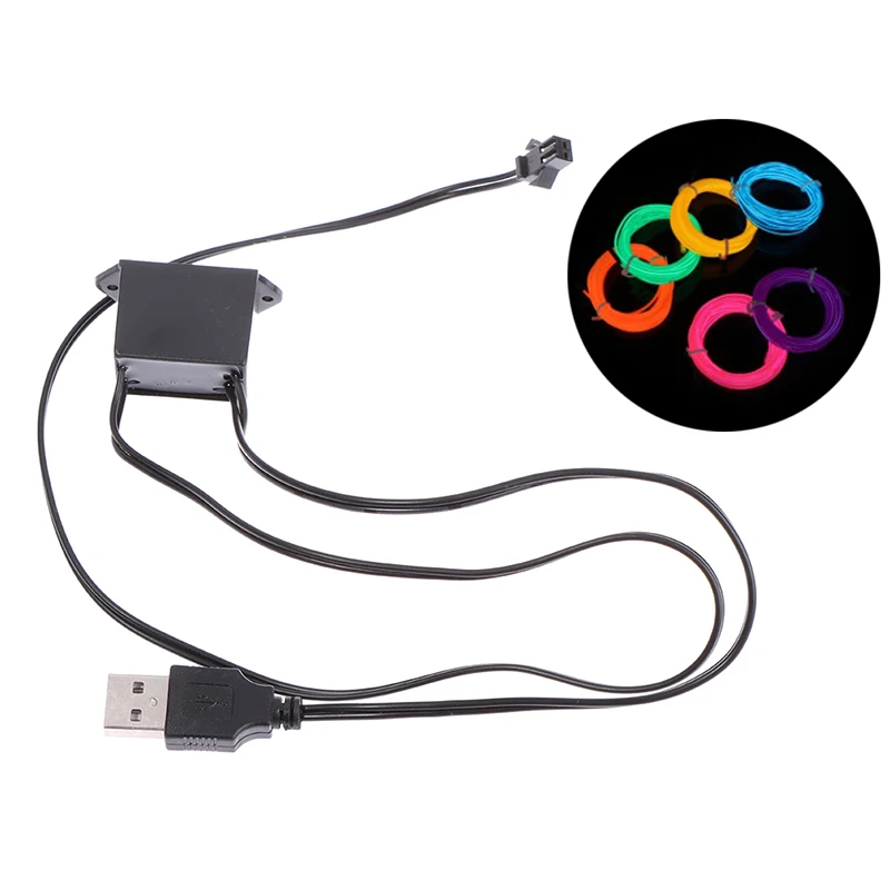 

5V USB Adapter Driver 1-5M El Wire Electroluminescent Light Controller Inverter car accessories
