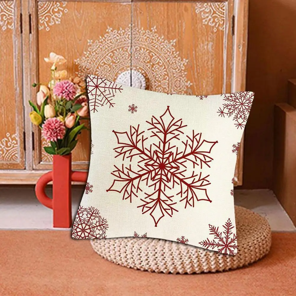 

2021 New Pillow Cartoon Plaid Cushion Cover Throw Linen Home Room Office Merry Gifts Living 45x45cm Pillow Christm E5s1