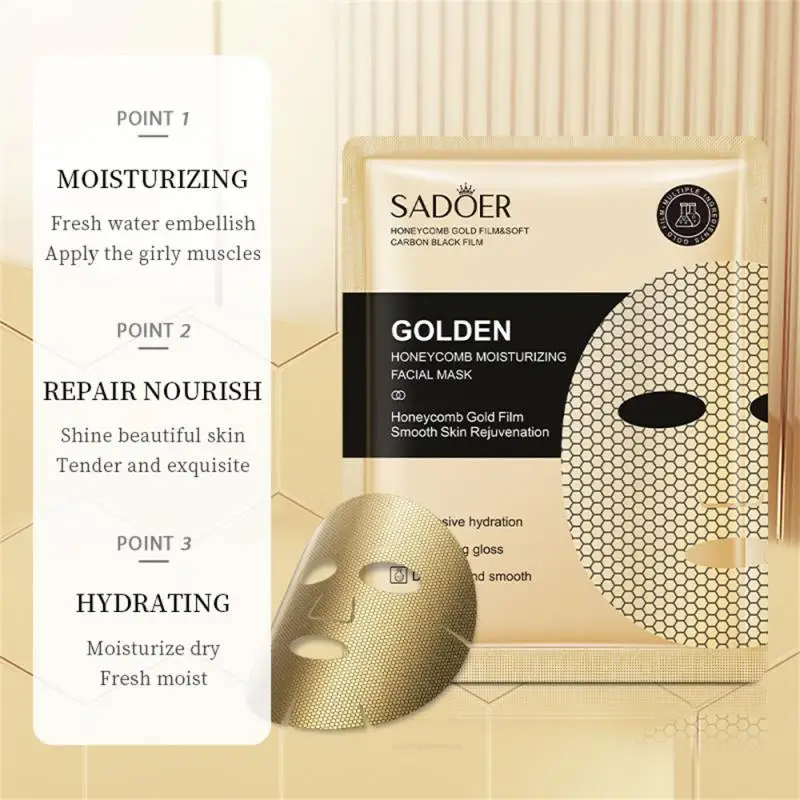 

Golden Masks Honeycomb Hydrating nourish firming masks brightening light line Oil Control firming Delicate pore masks Skin Care