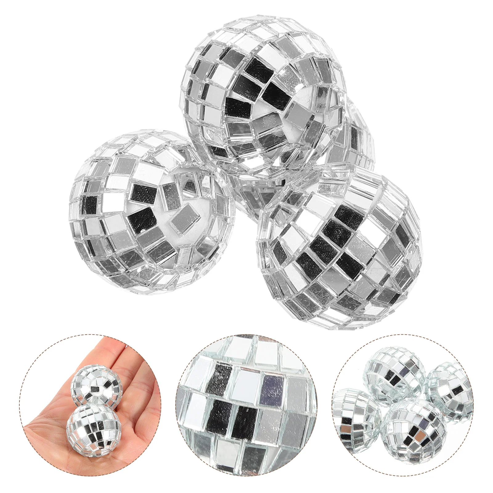 

Disco Mirror Ball Hanging Balls Silver Glass Effect Ornament Decor Christmas Decore