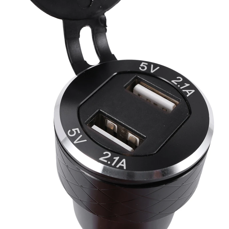 Двойной адаптер 5 в 2 1 а Din на Usb Европейское Зарядное устройство из алюминиевого