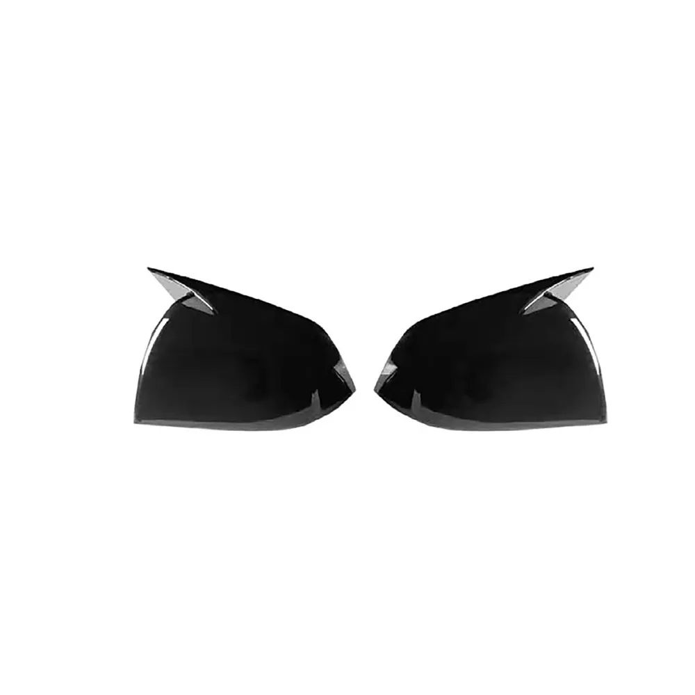 

For Tesla 2021 Model Y Car Rearview Mirror Cover Auto Exterior Accessories Black Horn Door Side Rear View Mirror Shell
