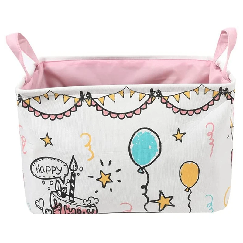 

Collapsible Fabric Basket Foldable Bins With Handles For Birthday Party Home Office Clothes Toys Kid Room Towels