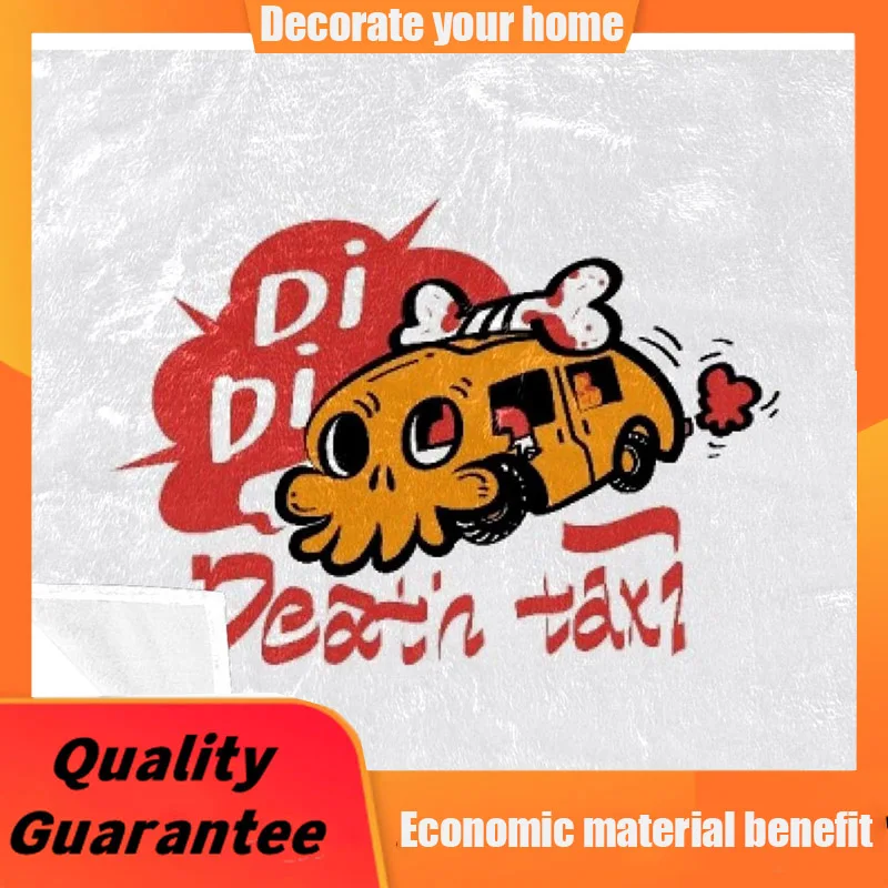 

Lightweight Skeleton Death Taxi Printing Fleece Warm Soft Cozy Throws Blanket throw blanket for sofa