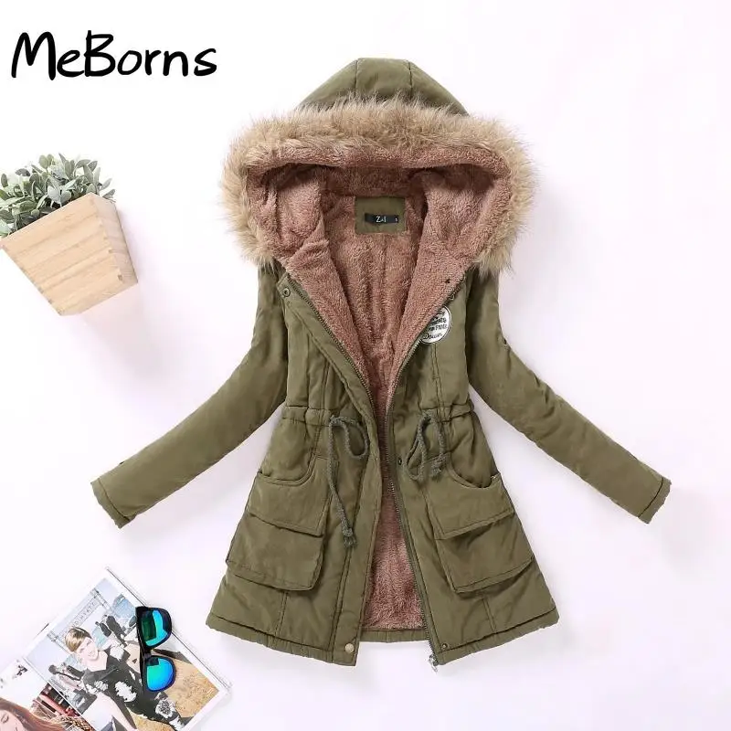 

Women Winter Military Coats Cotton Wadded Hooded Jacket Casual Parka Thickness Warm Xxxl Size Quilt Snow Outwear