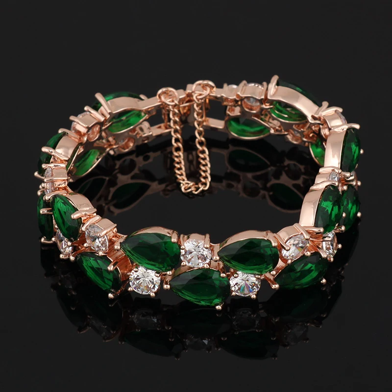 New White Rose Gold Color Mona Lisa Bracelets Bangles with Multicolor Zircon Fashion Jewelry for Women Friendship Charm Bracelet |