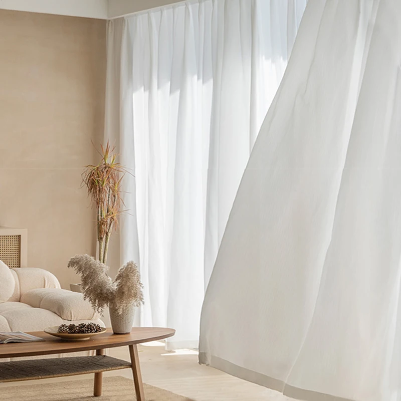 Велюровая белая однотонная шифоновая ткань для гостиной спальни обработка окон