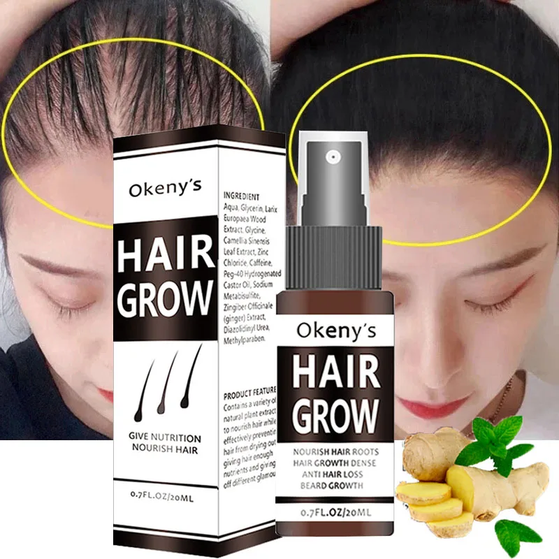 

7 Days Ginger Hair Growth Essence Spray Anti-hair Loss Scalp Treatment Oil Fast Grow Prevent Damage Dry Thinning Serum Hair Care