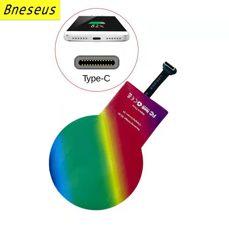 Wireless Charging Receiver 5V 2A 10W Fast Wireless Charging For Huawei Xiaomi Samsung Type-C Interface Wireless Charging Coil