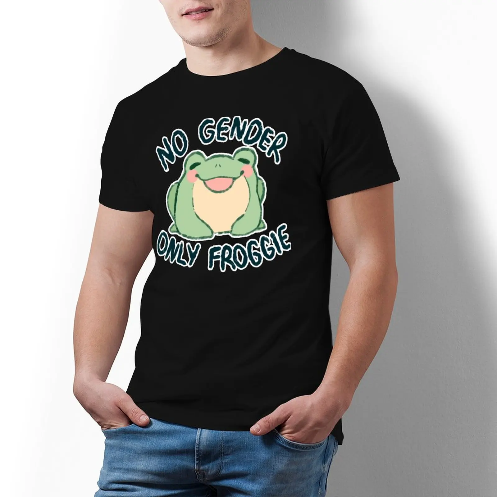 

Men Women T Shirt NO GENDER, ONLY FROGGIE Popular T Shirts Frog 100 Cotton Print Tee Shirt Short Sleeve Summer Tees Gift idea
