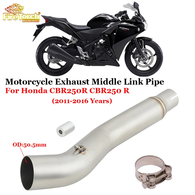 

Выхлопная система для мотоцикла Honda CBR250R CBR250 R CBR 250R, средний соединительный трубопровод, глушитель 51 мм, средняя труба