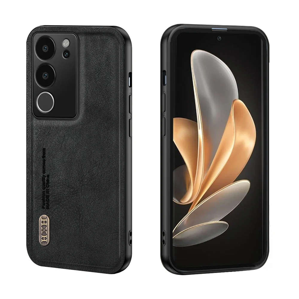 Матовая кожаная текстура в стиле ретро для Vivo V29 Pro Чехол Автомобильная