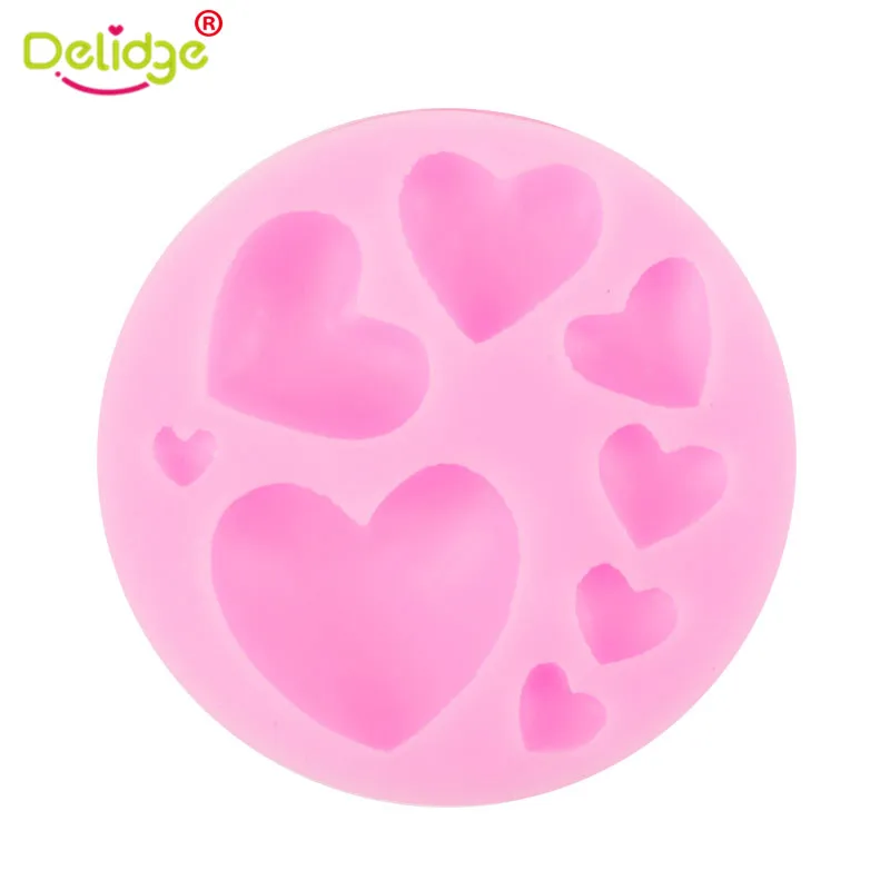 

Multi-size Sweet Heart Shaped Silicone Mold Love Heart Chocolate Fondant Mould DIY Cake Decorating Tool