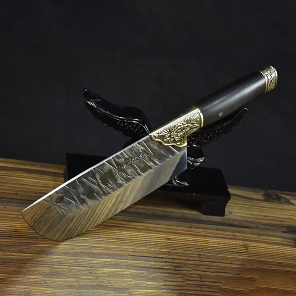 Китайские ножи шеф-повара большой нож для нарезки Ручная ковка 7Cr1 7 стальной