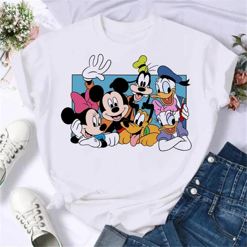 Одинаковые Семейные Футболки С Персонажами Диснея Женский Повседневный