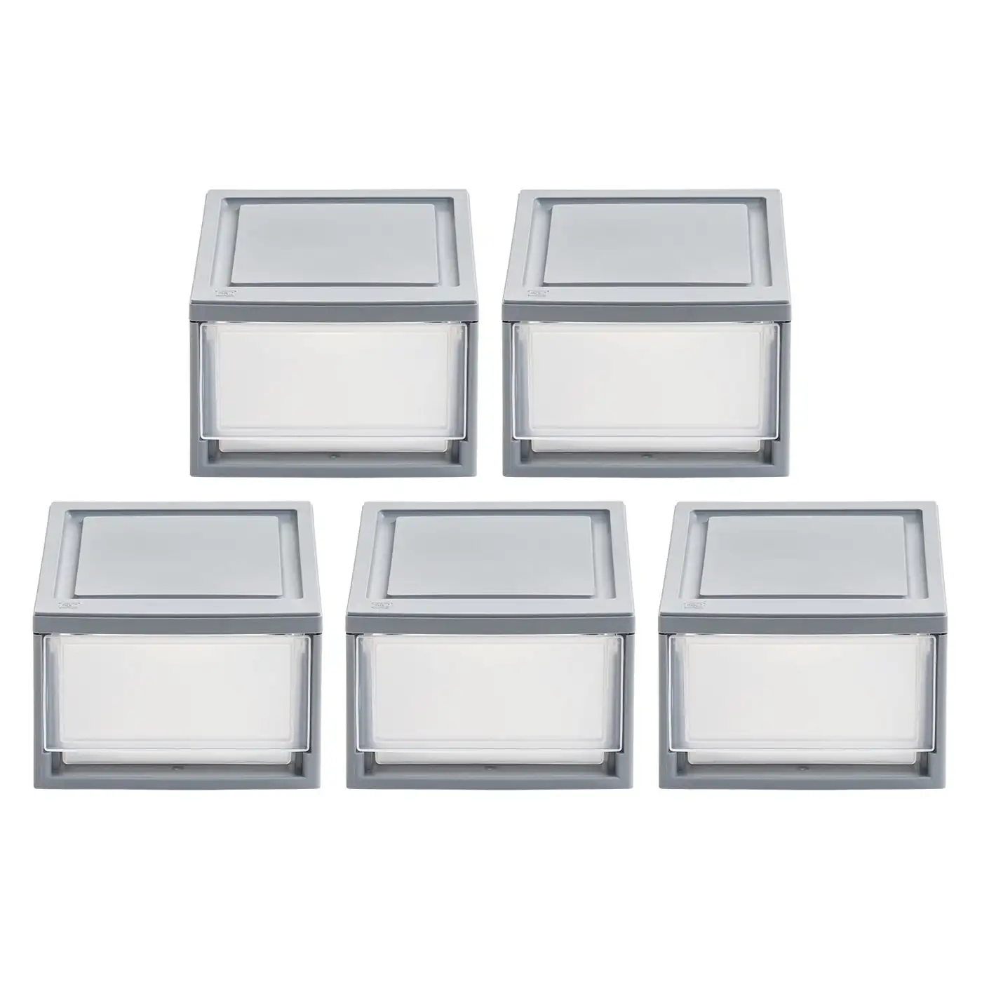 

IRIS USA Stackable Storage Drawer, Gray, 5 Pack