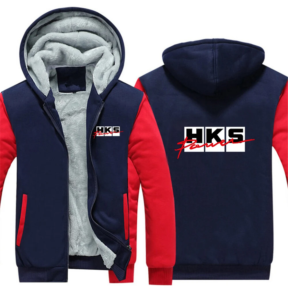 Фото Мужская толстовка на молнии HKS Power and Sports Print, новая коллекция Осень-Зима 2026, утепленная, флисовая, теплая, комфортная №2