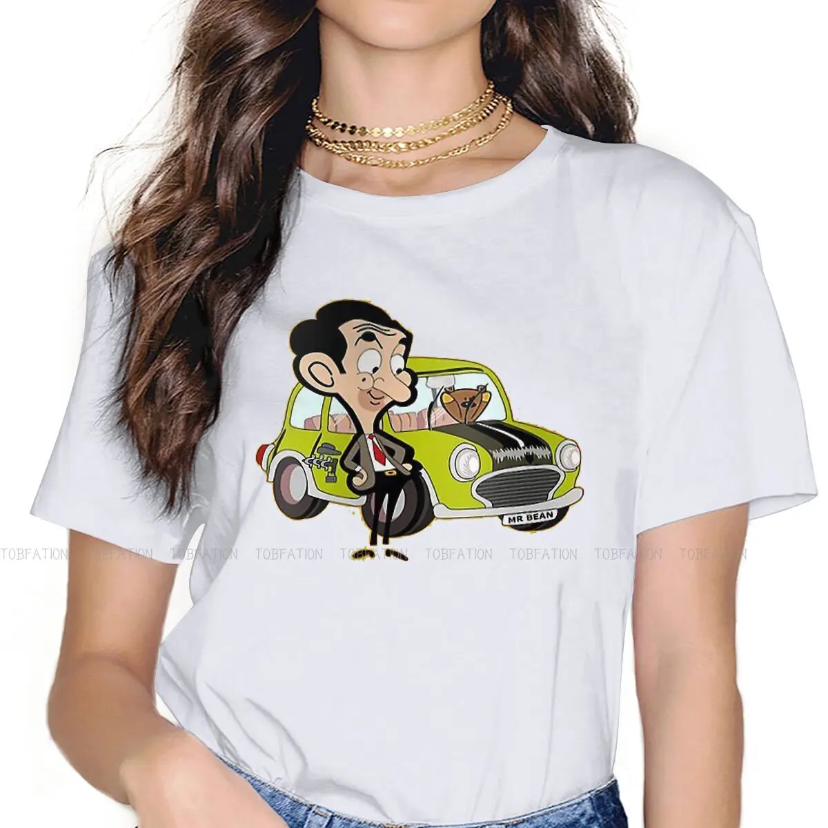 

Mr Bean Stupid Childish One Dimensional Thinking Shy 100% Cotton TShirts Lovers and Teddy Lovers Print Girl T Shirt New Trend