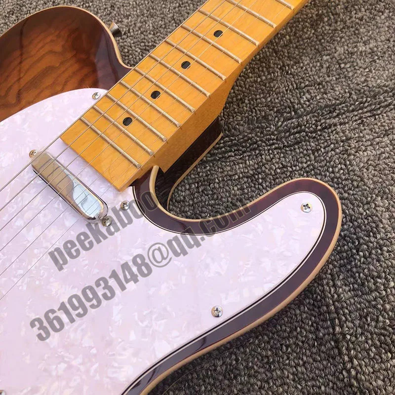 Electric Guitar T L Custom Shop Brown Sunburst Maple Fretboard 6 Strings Musical Instruments Graph Tech Nut enlarge