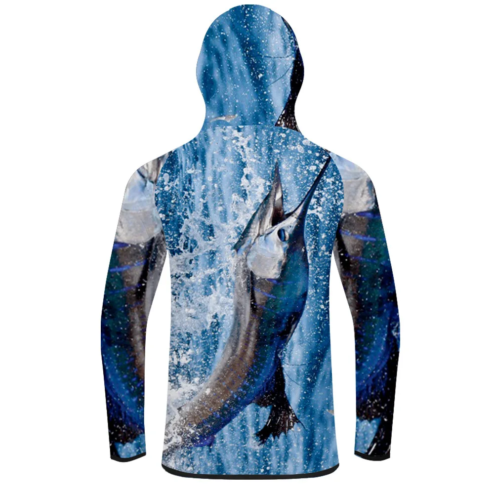 2024 Sublimation Fishing Wear Digital Printing Shirts Outdoors UV Protection With Hoodie Waterproof Fishing Hoodie enlarge