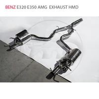 hmd stainless steel exhaust system manifold for mercedes benz e320 e350 3 0t auto replacement parts custom valve muffler for car