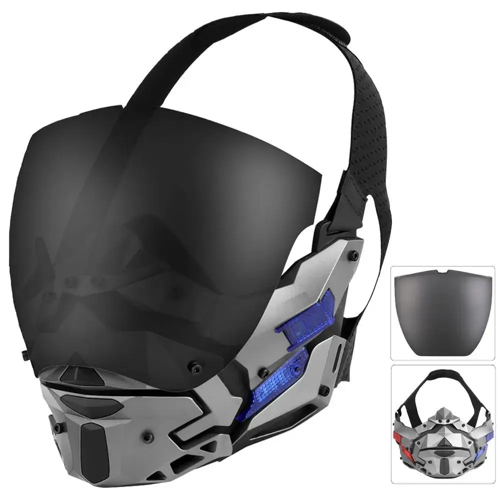Тактическая пейнтбольная страйкбольная маска в стиле киберпанк дышащая для