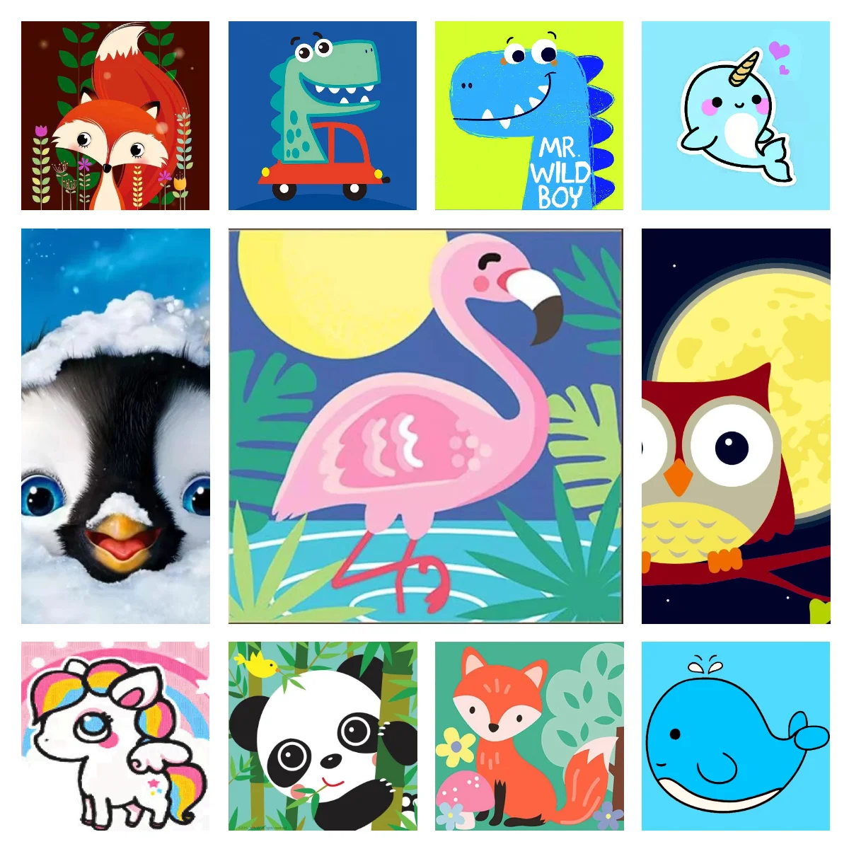 

DIY Diamond Painting Kits for Kids Children Beginners Cartoon Animal Full Drill Diamond Embroidery Mosaic Art Crafts Gift