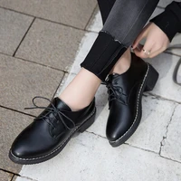women flats shoes female creepers new british style casual lace up pu flats oxford shoes women zapatos mujer ladies shoes