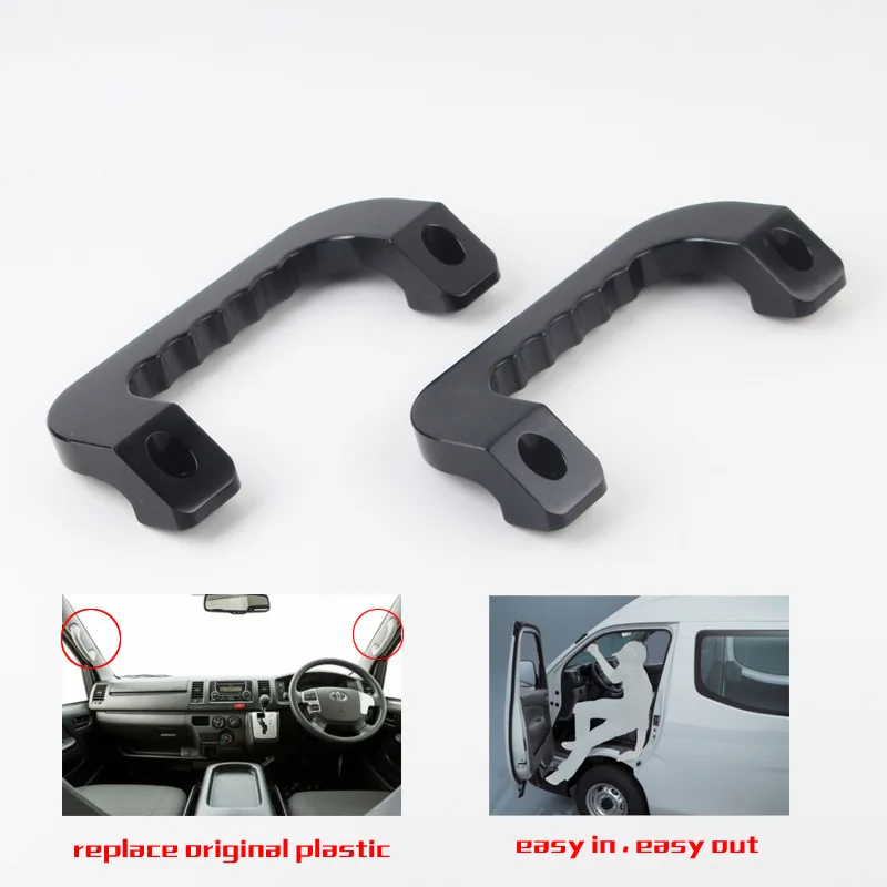 

Car Door Armrest Handrail Cover Trim For Toyota RegiusAce hiace 2005-2018 refit drive room aluminum armrest grab handle