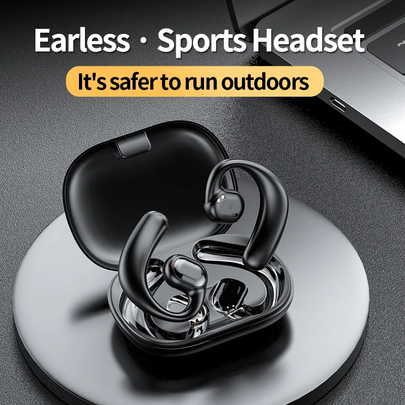 Купи Air Conduction Bluetooth Earphones Sport Waterproof Led Display Wireless Headphones HiFi Stereo Earbuds Headsets with Microphone за 688 рублей в магазине AliExpress