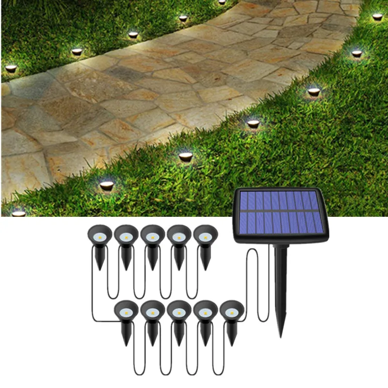 

Solar Garden Spotlight 10 IN 1 Outdoor Solar Pathway Light Waterproof Security Landscape Light for Tree Patio Driveway Decor